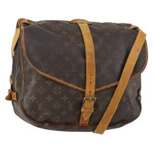 Authentic LOUIS VUITTON Monogram Saumur 35 Shoulder Bag M42254 LV